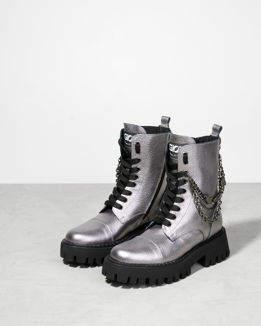 Серебристые кожаные ботинки - Image 2 of 6
