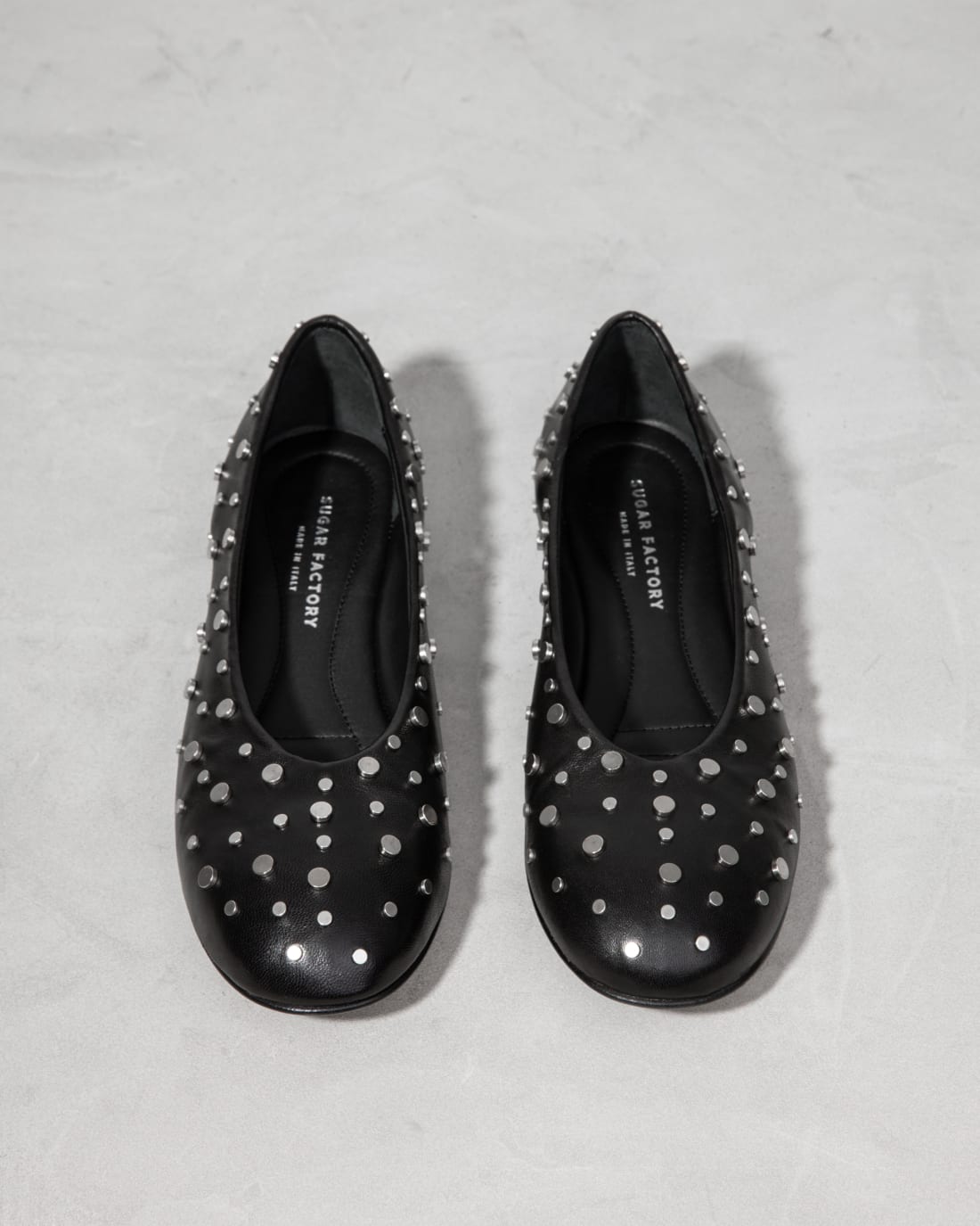 Черные кожаные балетки с заклепками - Image 3 of 6