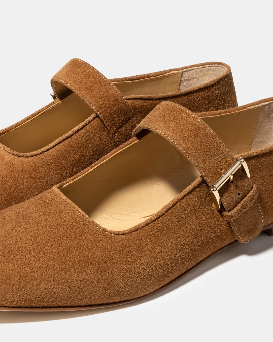 Коричневые замшевые туфли на плоской подошве - Image 4 of 4