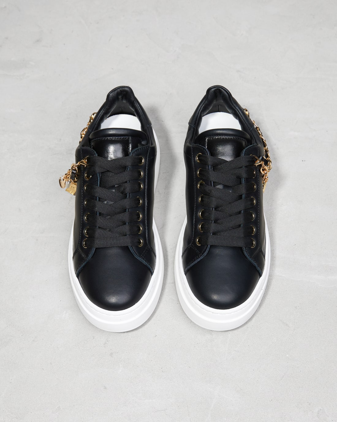 Черные кожаные кеды на платформе - Image 3 of 4