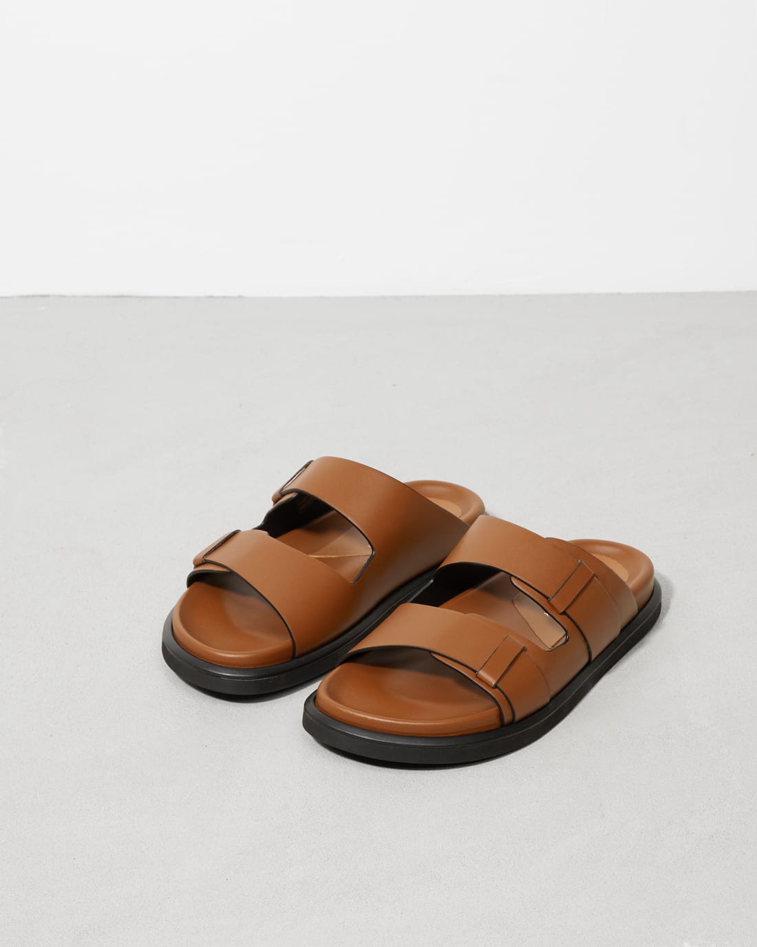 Коричневые кожаные шлепанцы - Image 3 of 6