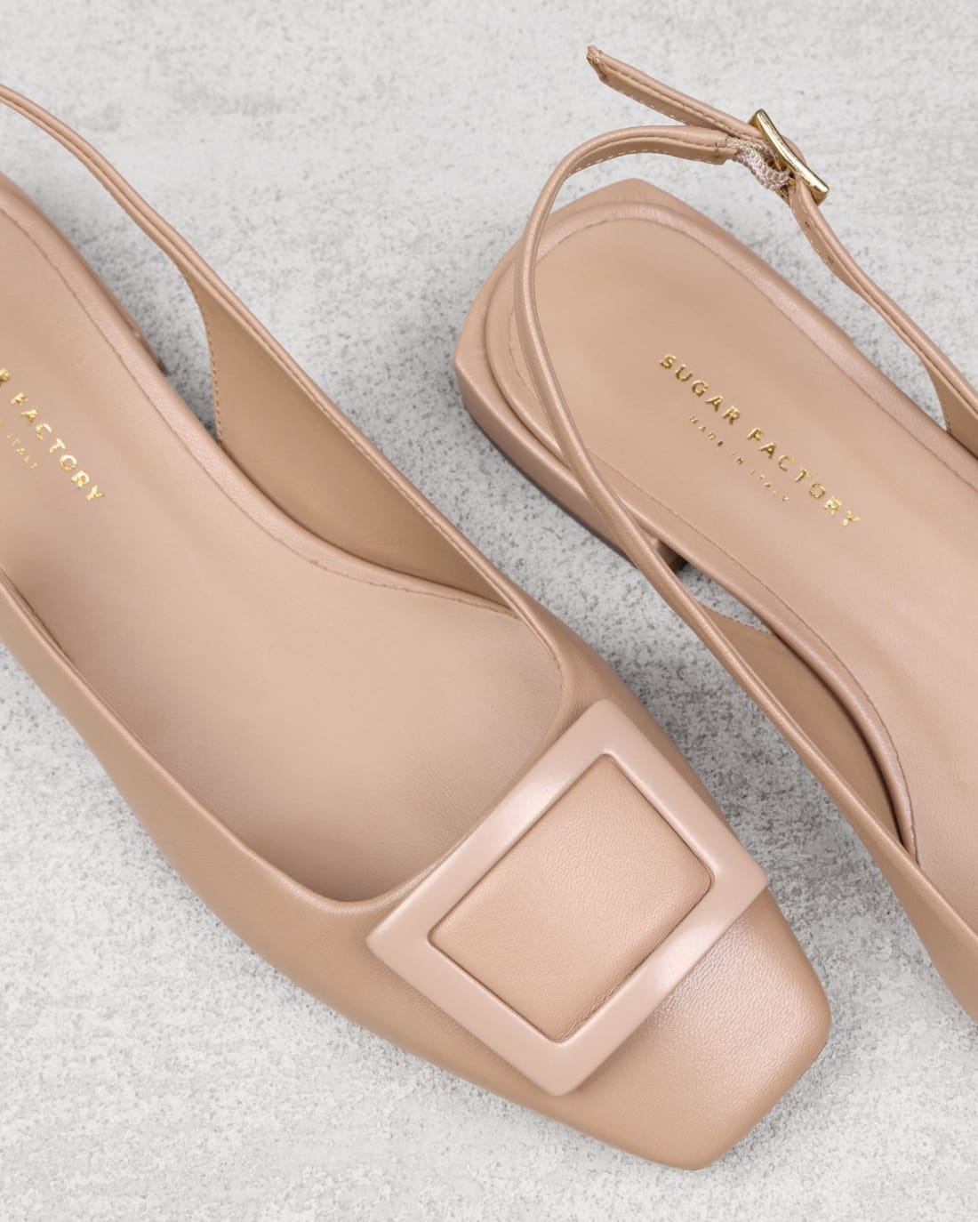 Бежево-розовые кожаные туфли - Image 4 of 7