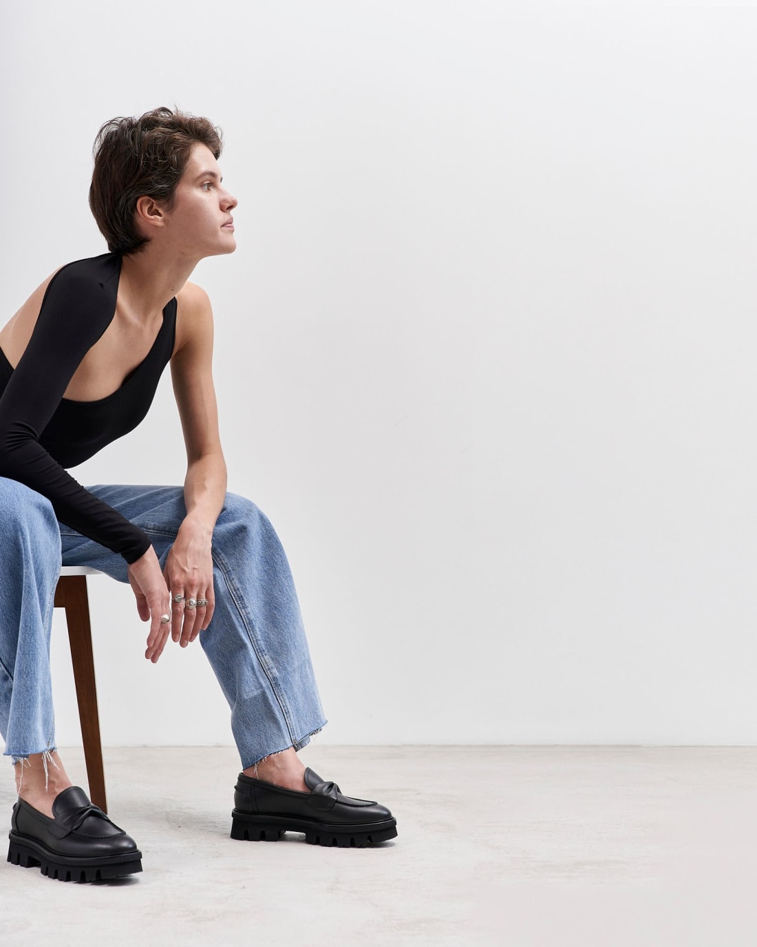 Черные кожаные лоферы - Main image