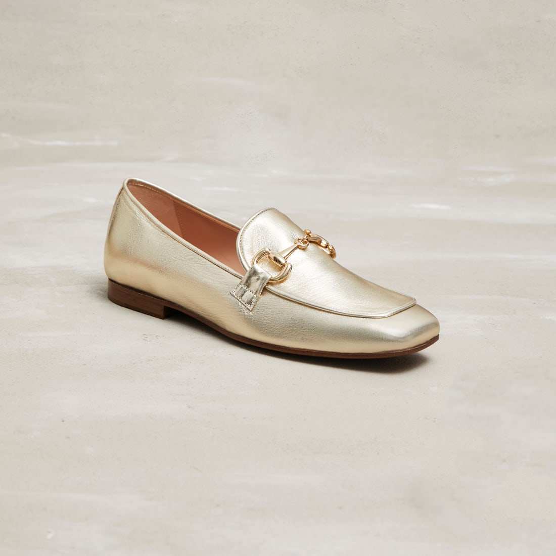 Платиновые кожаные лоферы - Image 1 of 4