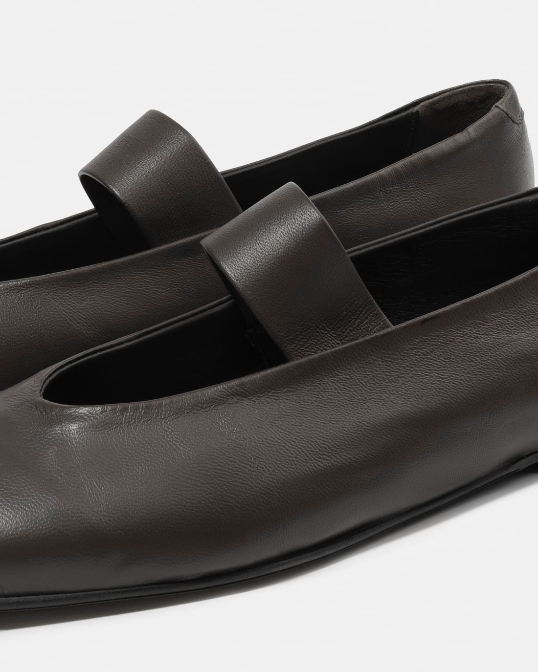 Темно-коричневые кожаные туфли на плоской подошве - Image 3 of 5