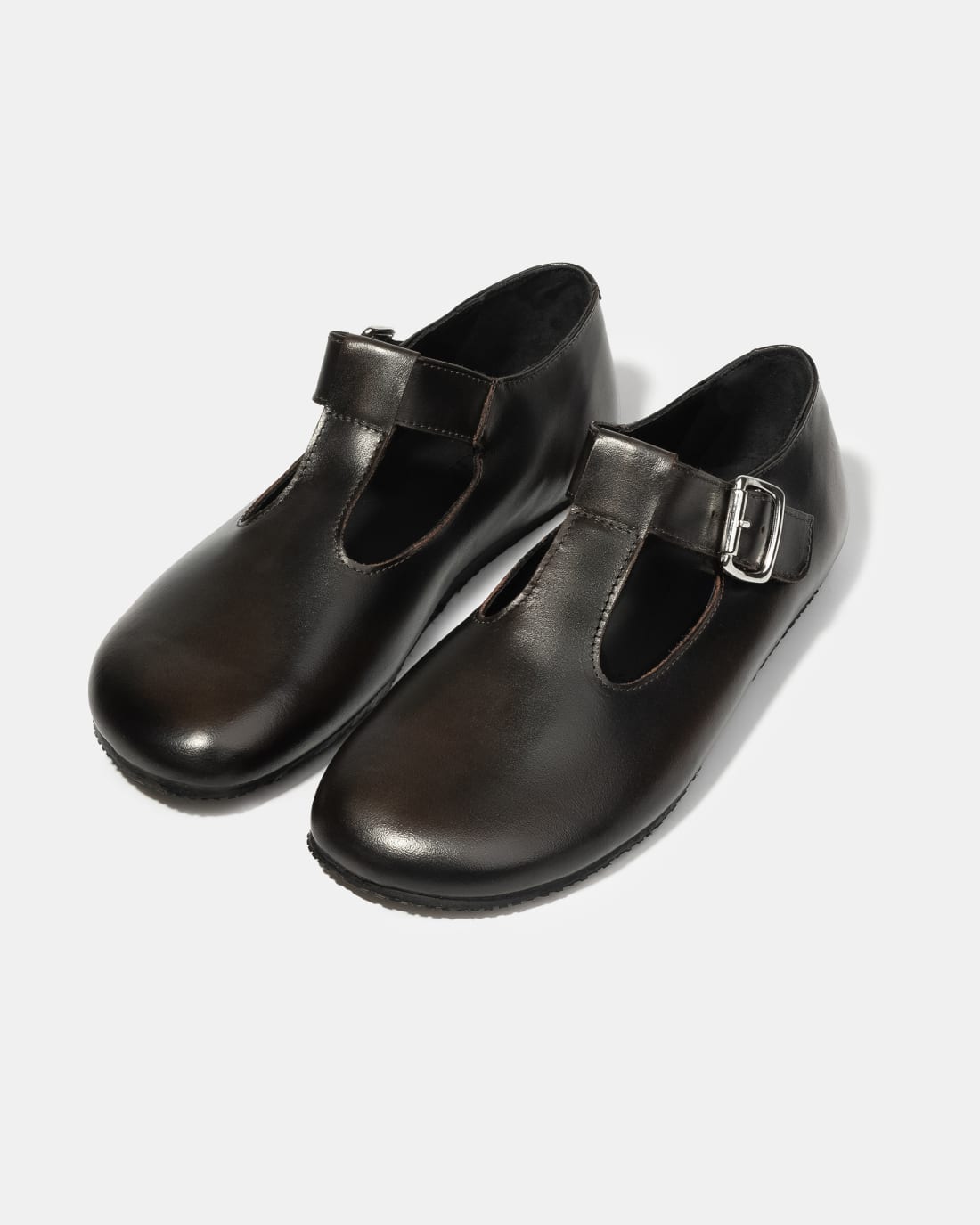 Темно-коричневые кожаные туфли на плоской подошве - Image 5 of 5