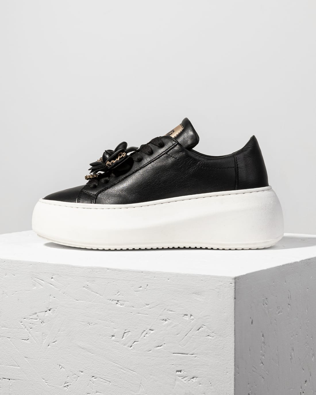 Чёрные кожаные кеды - Image 1 of 4