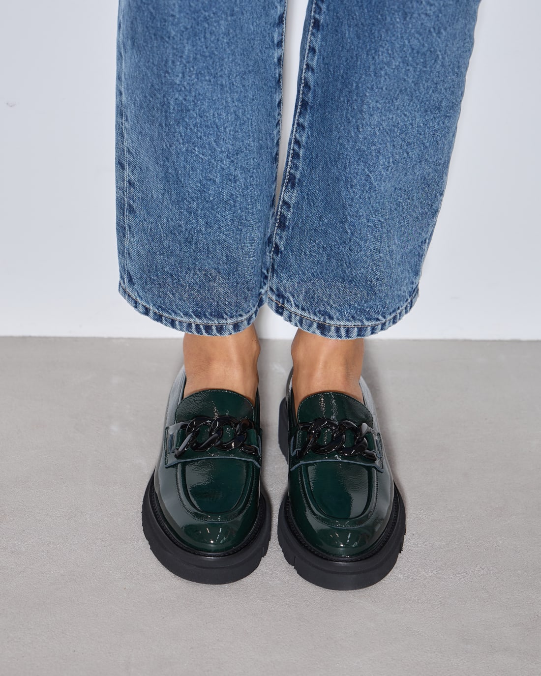 Темно-зеленые лакированные лоферы - Image 5 of 5