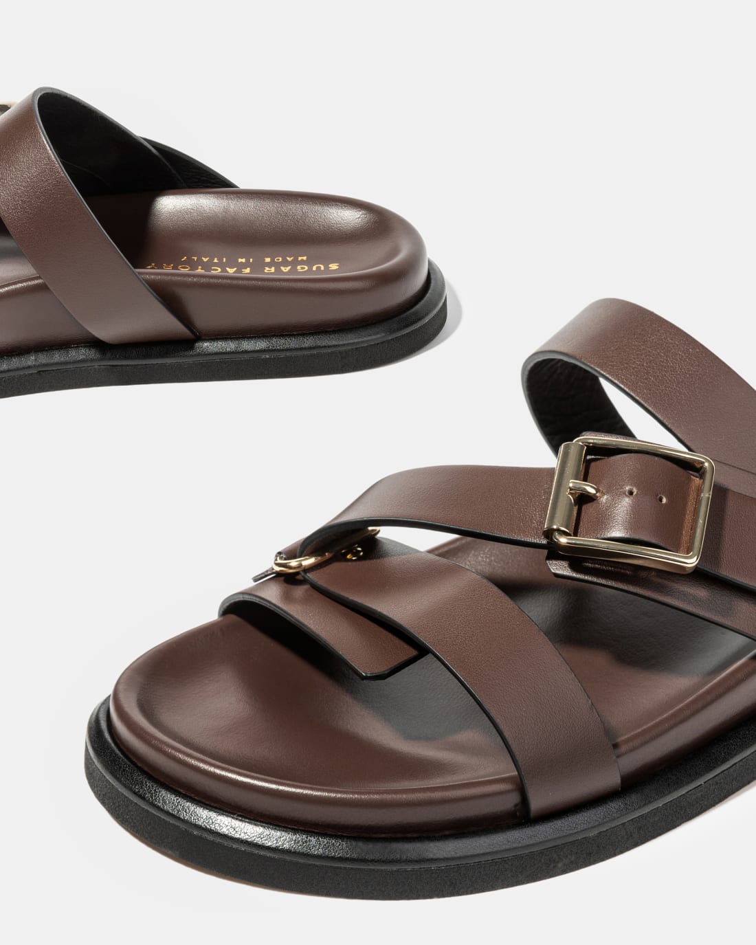 Коричневые кожаные шлепанцы - Image 4 of 4