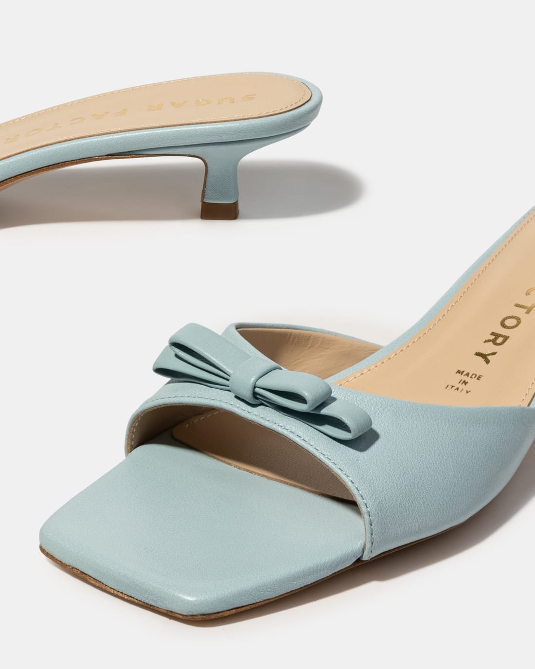 Светло-голубые мюли с бантиком - Image 4 of 5