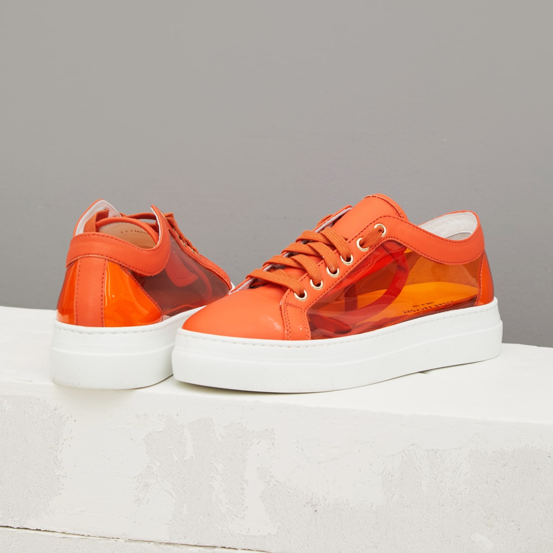 Оранжевые кожаные кеды - Image 3 of 5