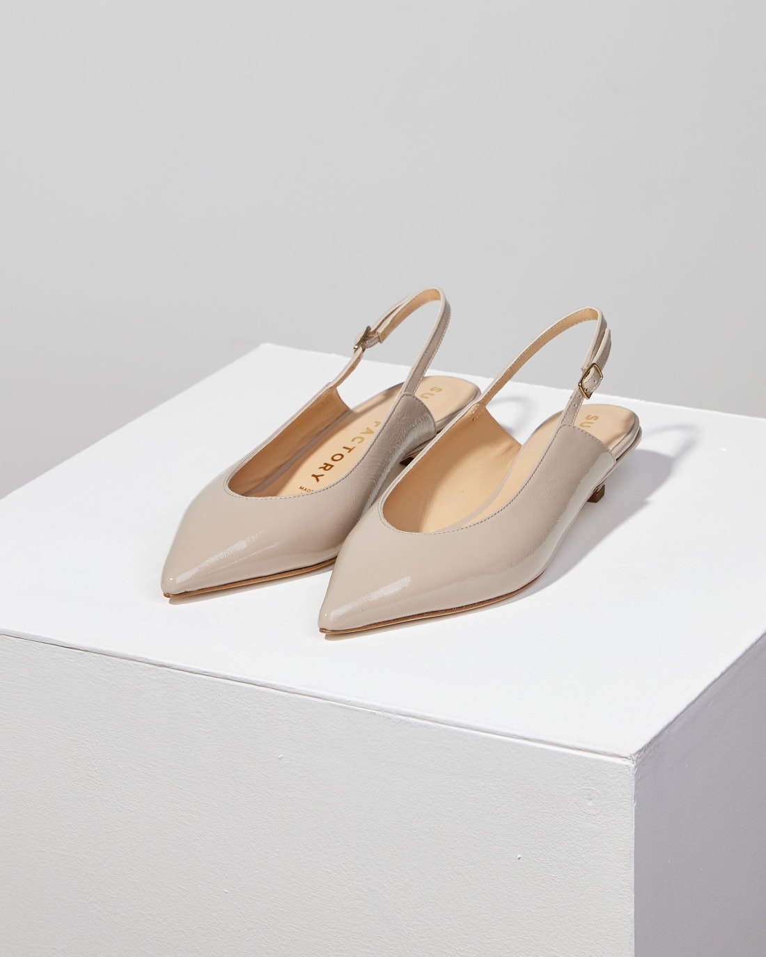 Серо-бежевые кожаные туфли - Image 3 of 4