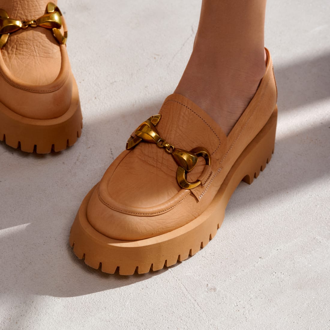 Бежевые кожаные лоферы - Image 5 of 5
