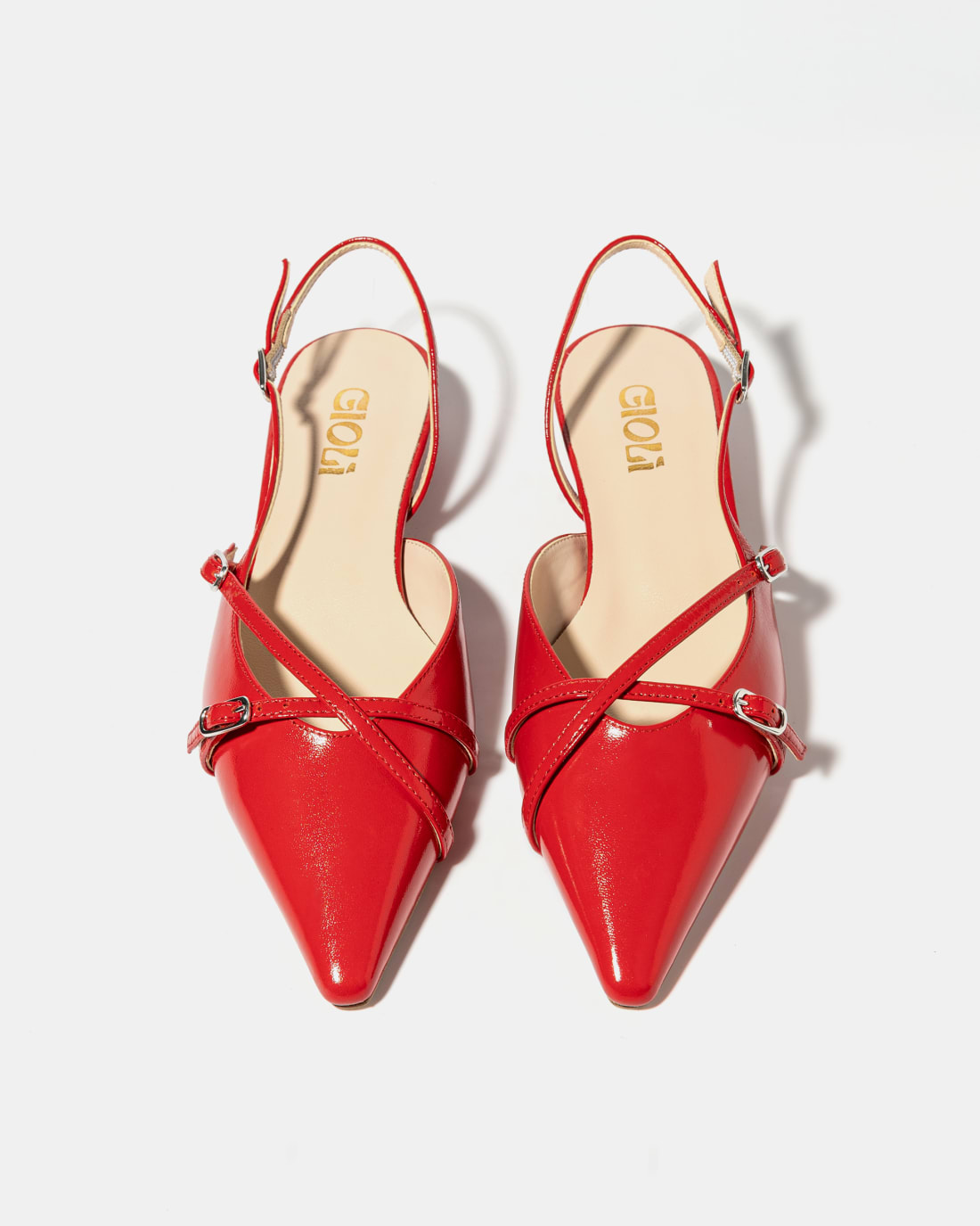 Красные кожаные туфли на низком каблуке - Image 3 of 5