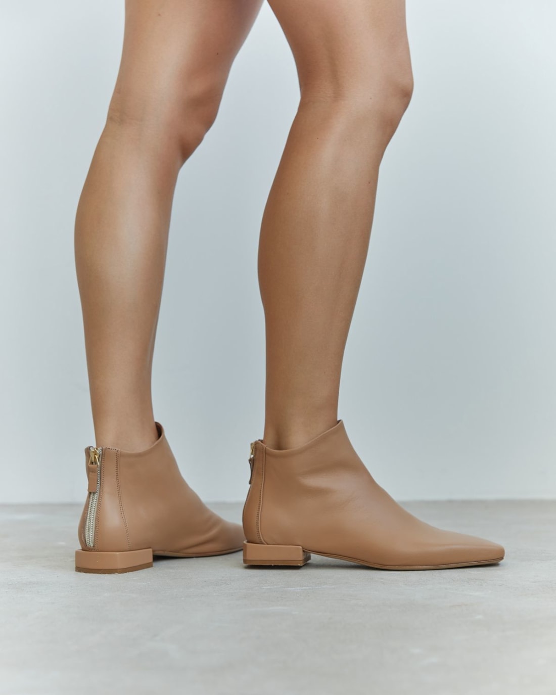Бежевые кожаные ботильоны - Image 4 of 5