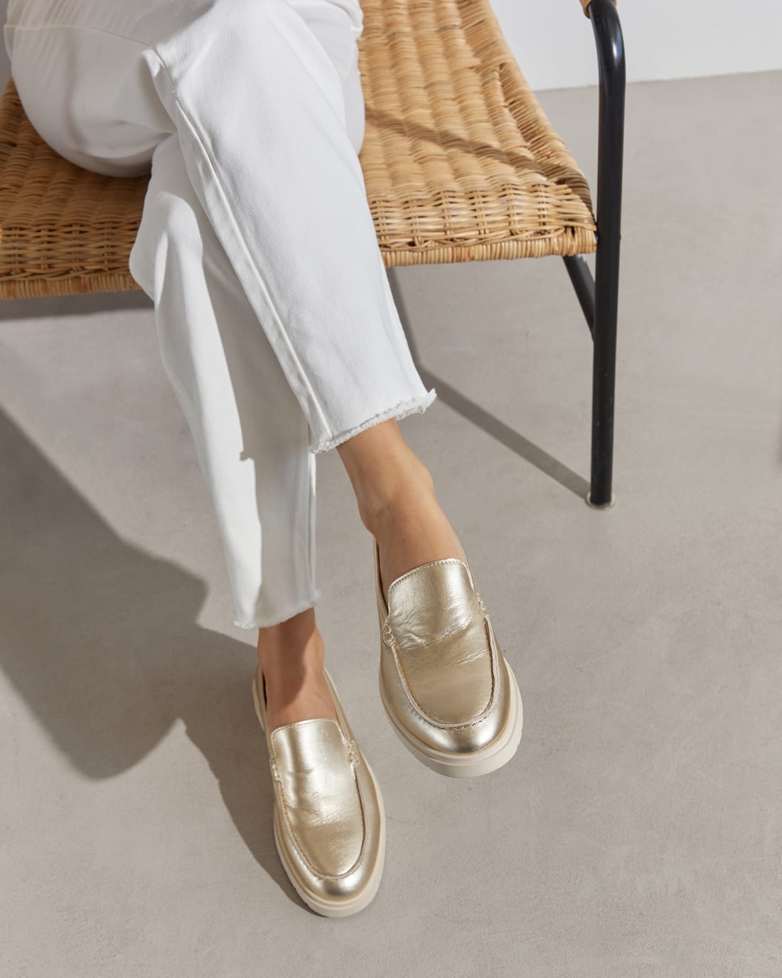 Золотые кожаные лоферы - Image 5 of 7