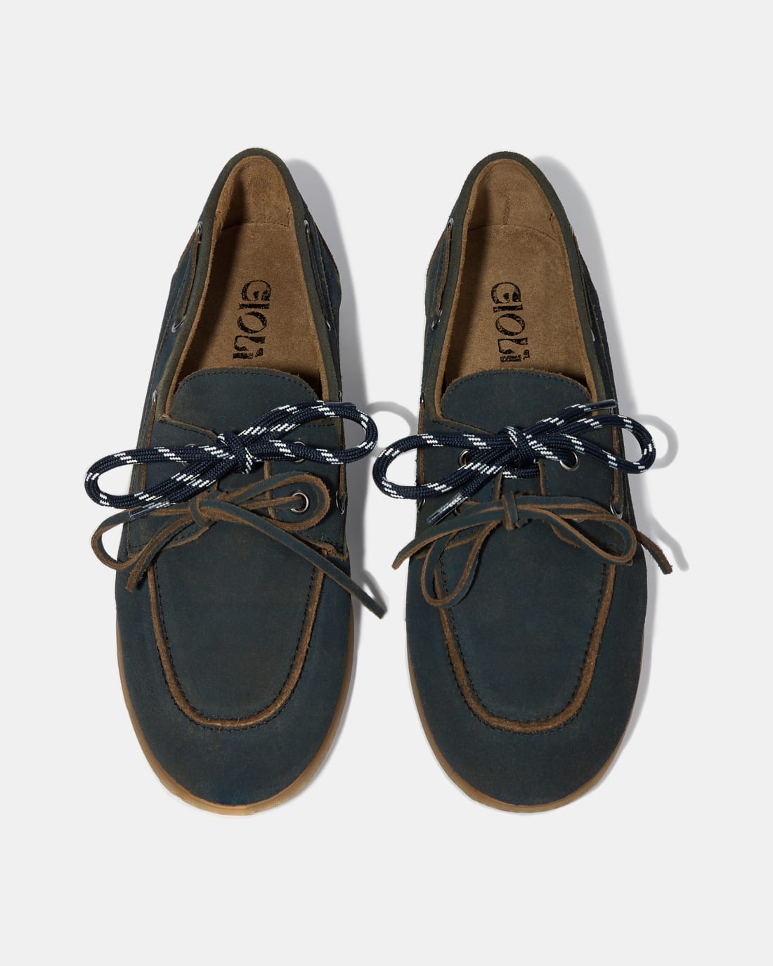 Темно-синие замшевые мокасины