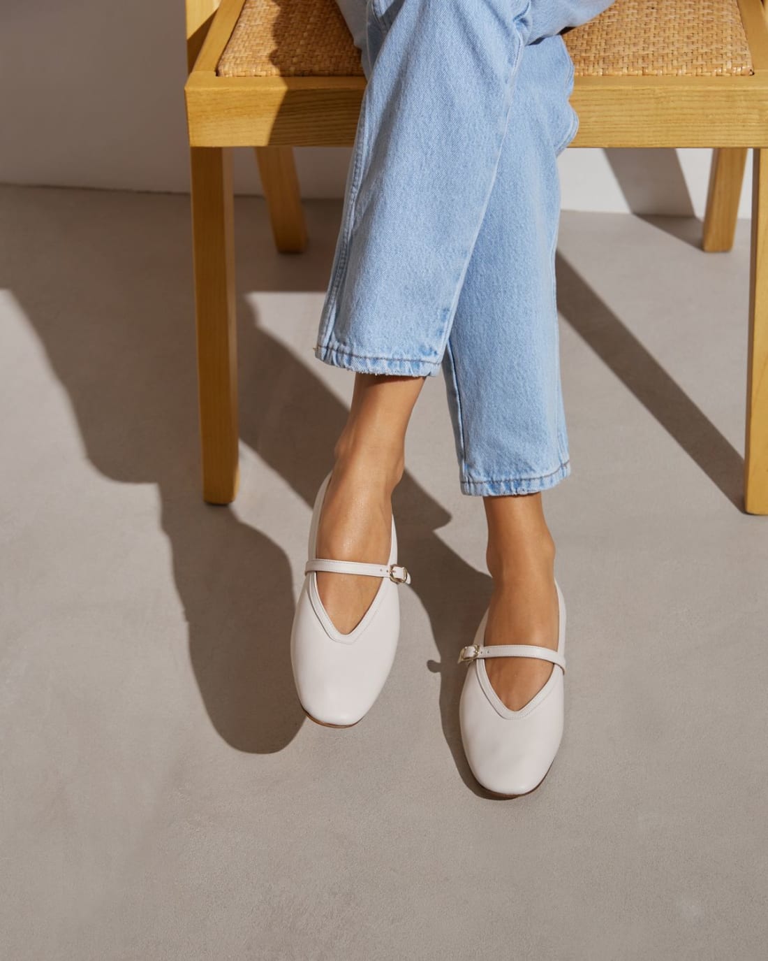 Белые кожаные балетки - Image 5 of 6