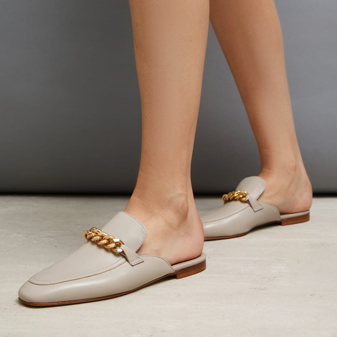 Серые кожаные слиперы - Image 4 of 5