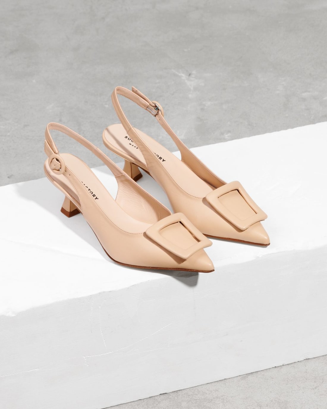 Светло-бежевые кожаные туфли - Image 3 of 5