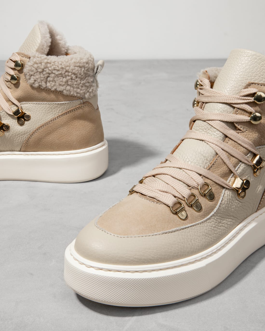 Бежевые кожаные кеды - Image 4 of 4