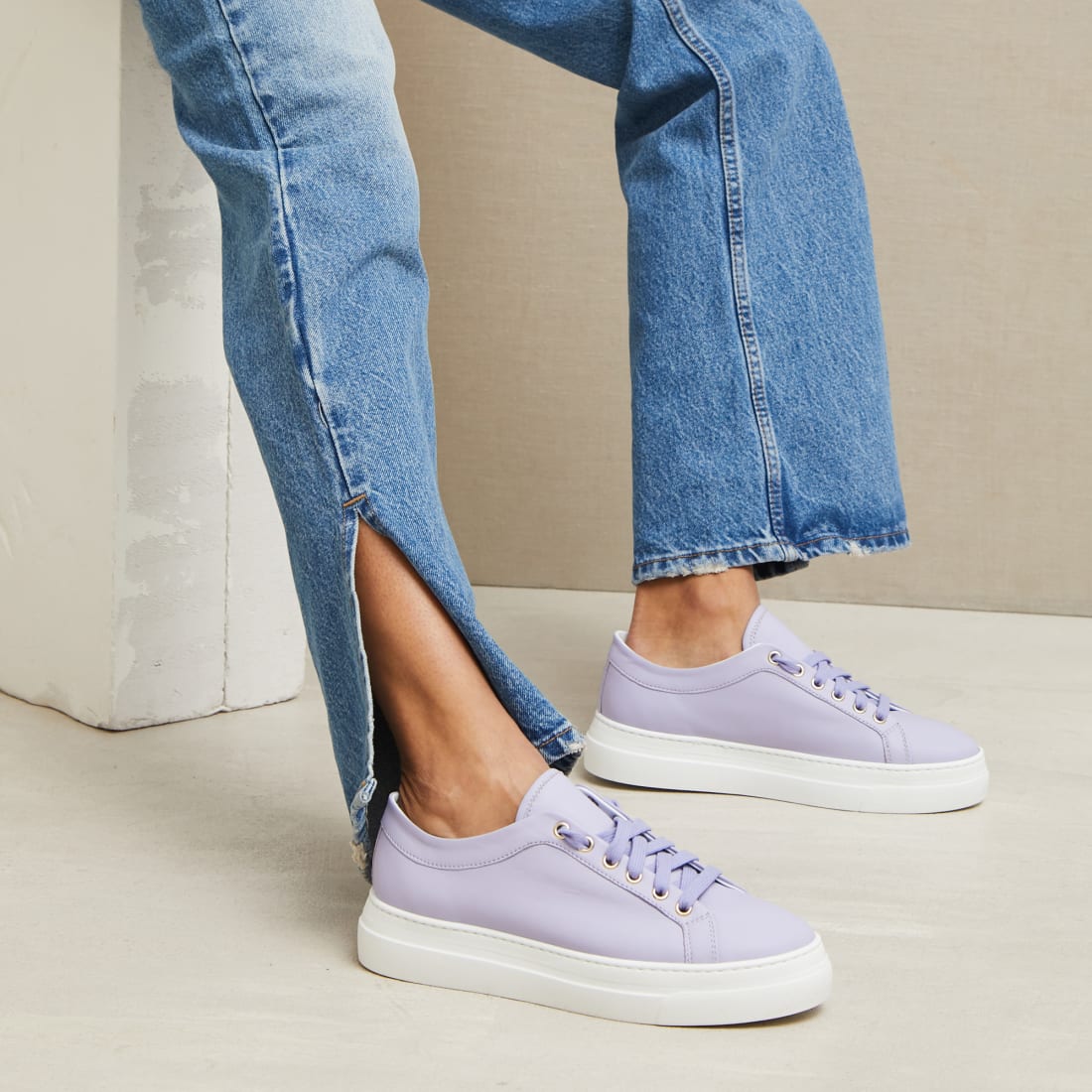 Лавандовые кожаные кеды - Image 4 of 5