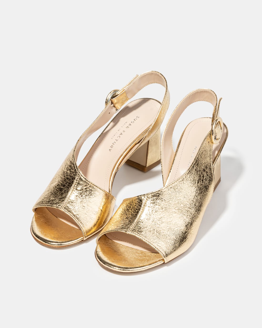 Золотистые босоножки на высоком каблуке - Image 2 of 4