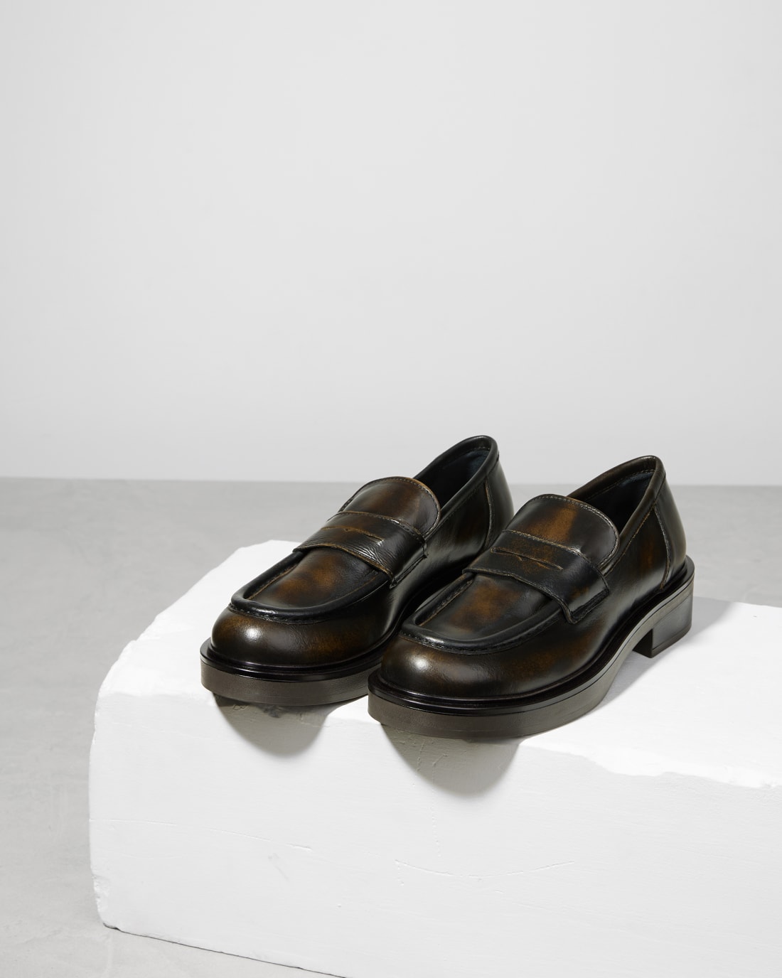 Темно-бордовые кожаные  классические лоферы - Image 4 of 6