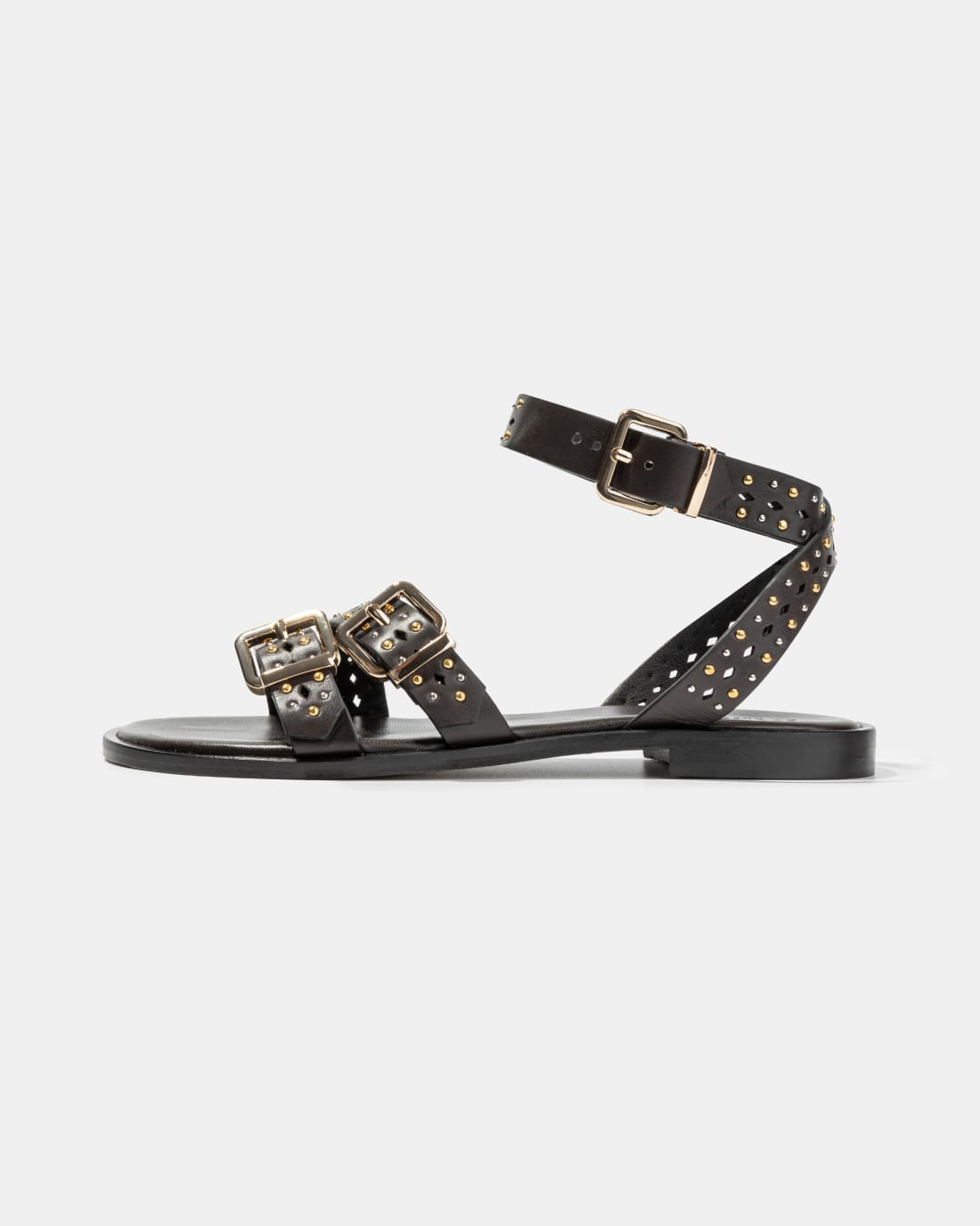 Темно-коричневые сандалии с пряжками - Image 1 of 5