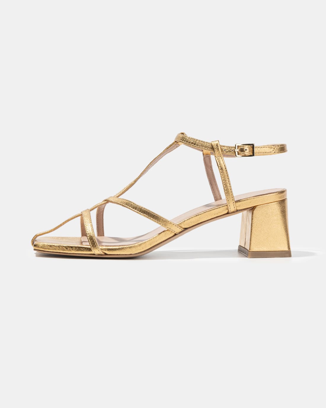 Золотистые босоножки с ремешками - Image 1 of 4