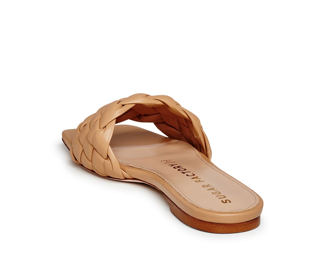 Бежевые кожаные шлепанцы - Image 3 of 5