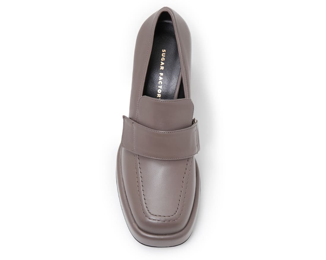 Серо-коричневые кожаные туфли - Image 4 of 5