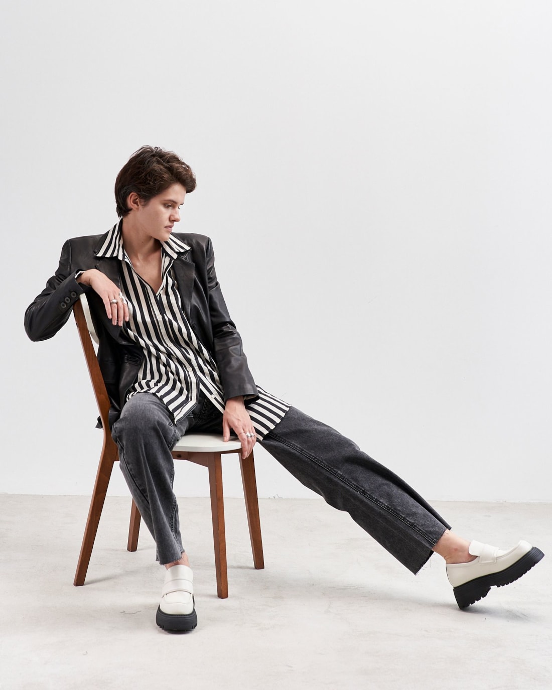 Молочные кожаные лоферы - Image 1 of 7