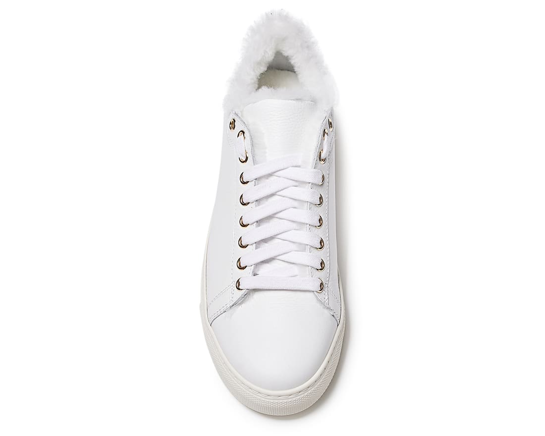 Зимние белые кожаные кеды - Image 4 of 4