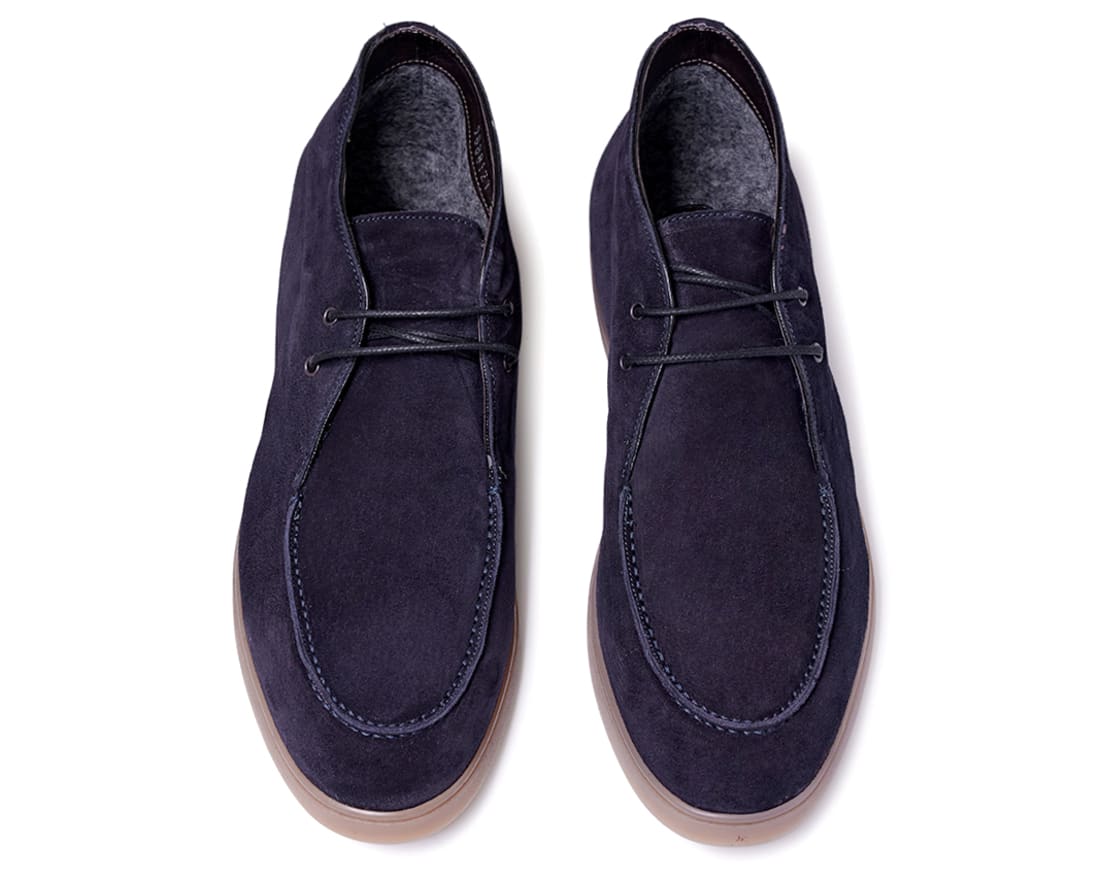 Мужские утепленные темно-синие замшевые ботинки - Image 3 of 4