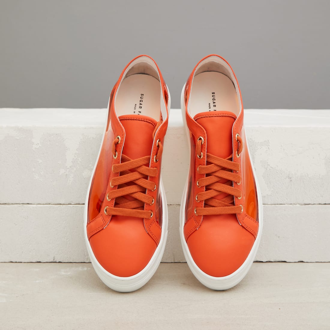 Оранжевые кожаные кеды - Image 2 of 5
