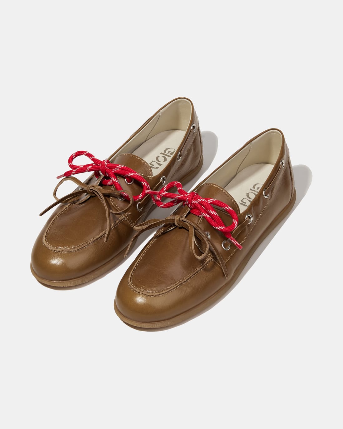 Коричневые кожаные мокасины со шнурками