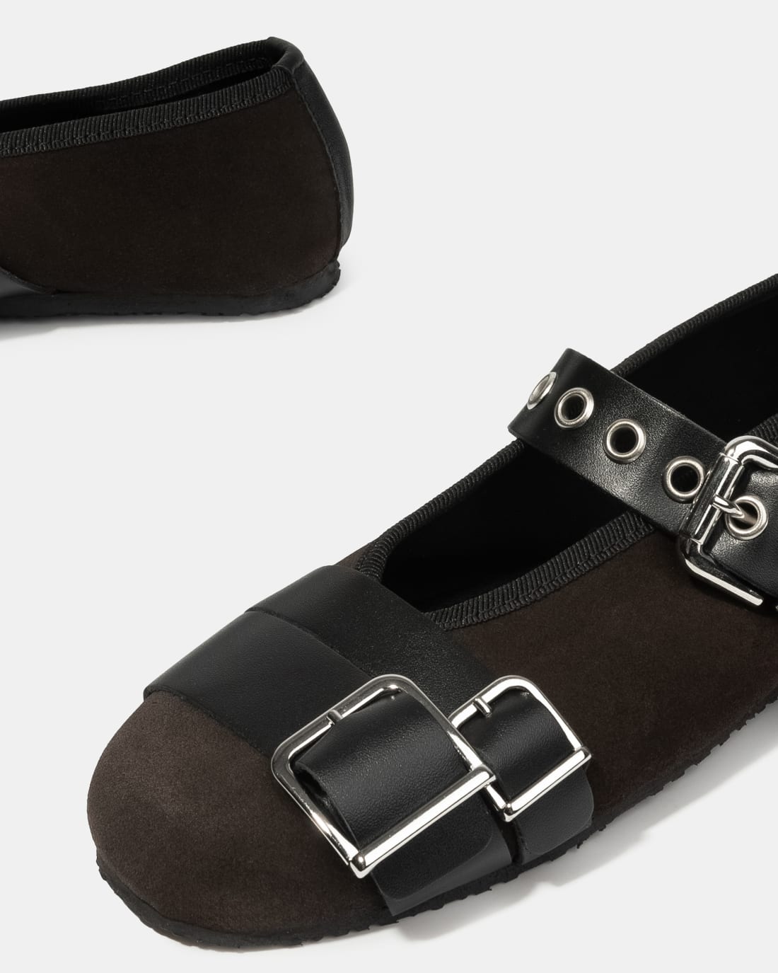 Темно-коричневые замшевые туфли с ремнями - Image 4 of 5