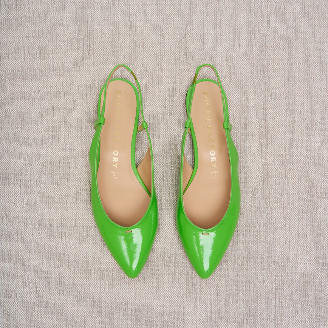 Ярко-зеленые кожаные балетки - Image 2 of 6