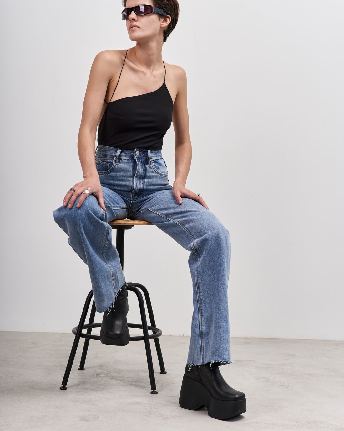 Черные кожаные ботильоны - Main image