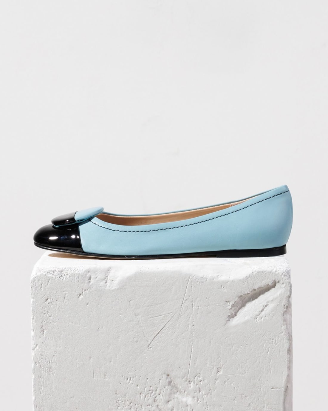 Голубые кожаные балетки - Image 1 of 4