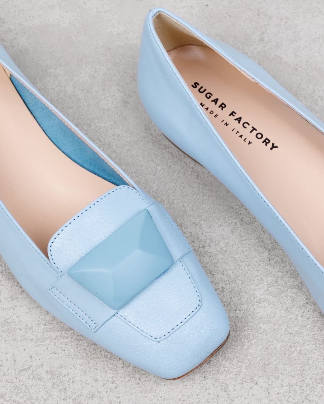 Голубые кожаные балетки - Image 4 of 6