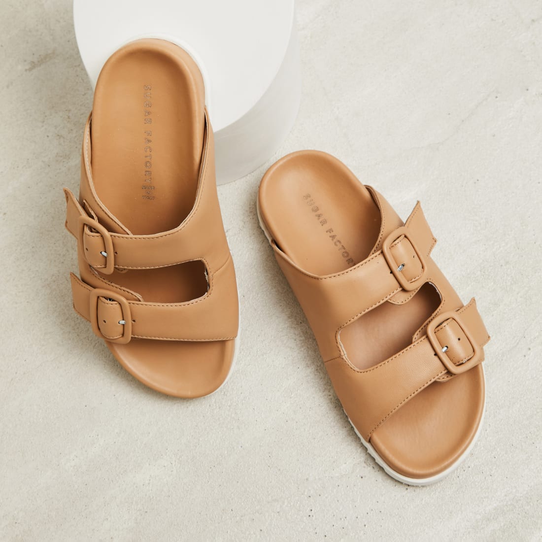 Бежевые кожаные биркенштоки - Image 3 of 5