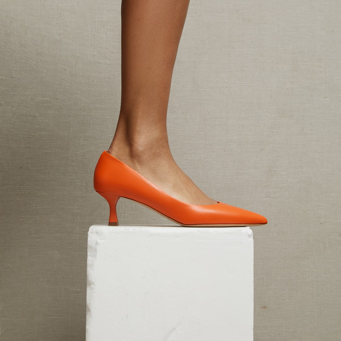 Оранжевые кожаные туфли-лодочки - Image 4 of 5
