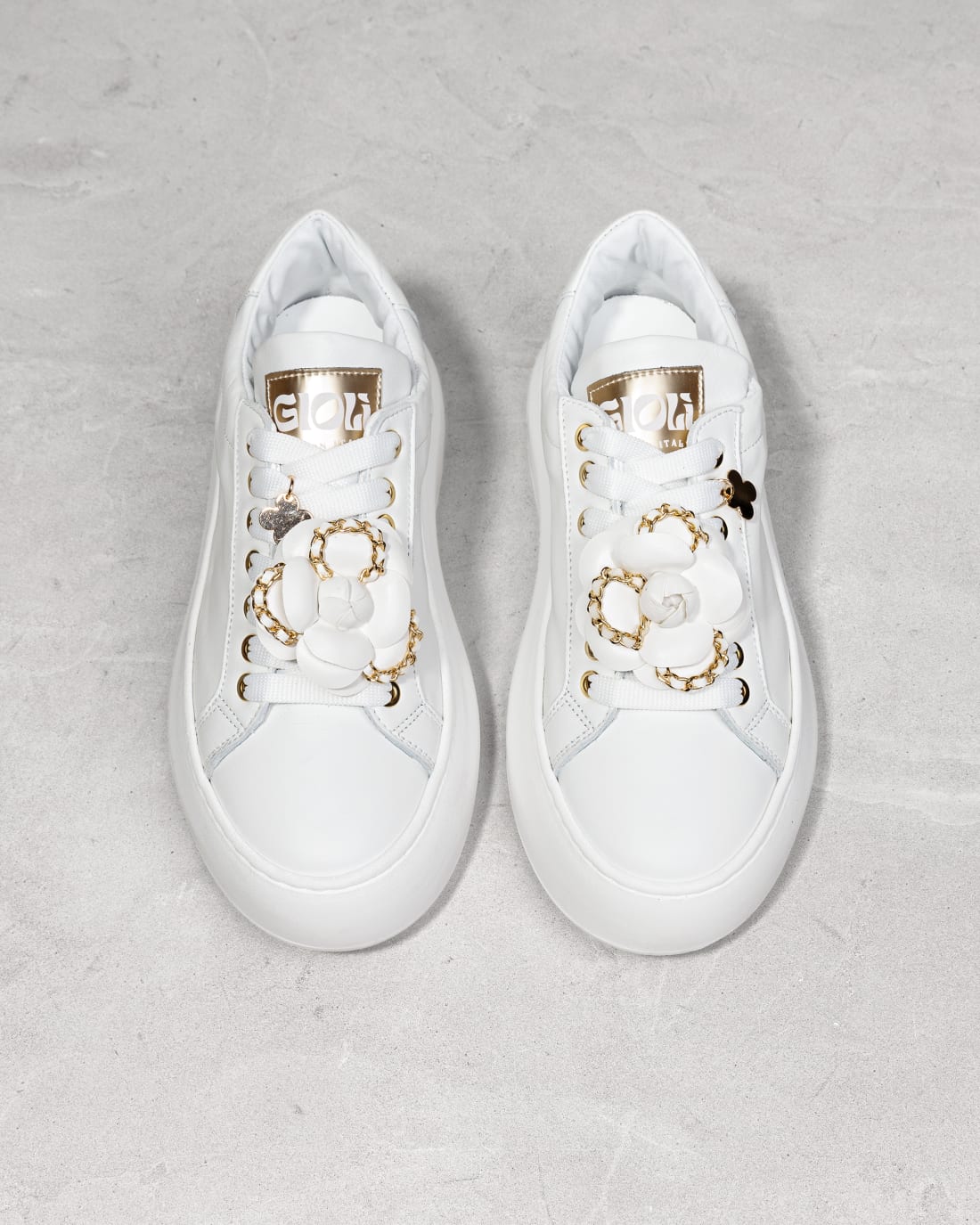 Белые кожаные кроссовки на платформе - Image 3 of 6