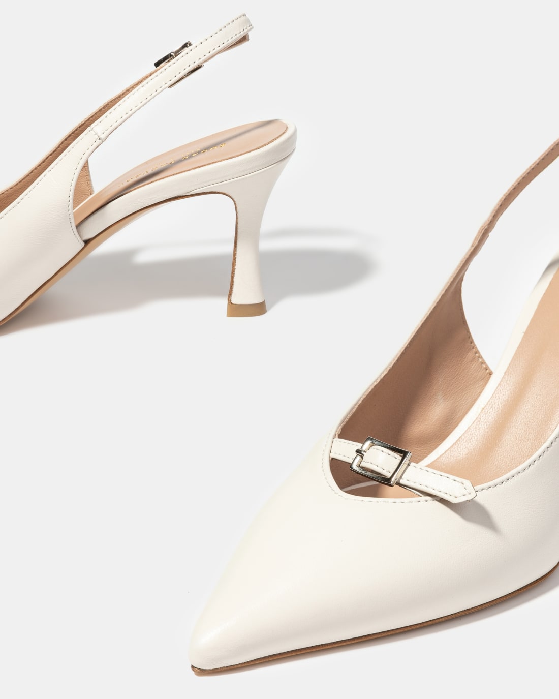 Белые кожаные туфли на каблуке - Image 4 of 4