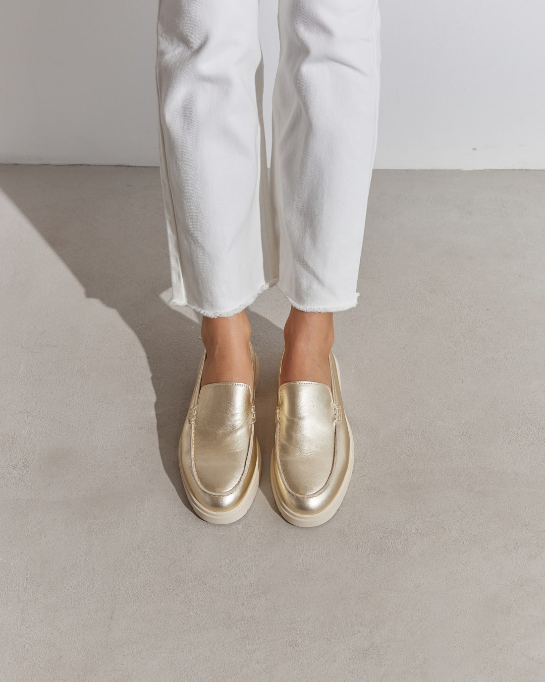 Золотые кожаные лоферы - Image 6 of 7