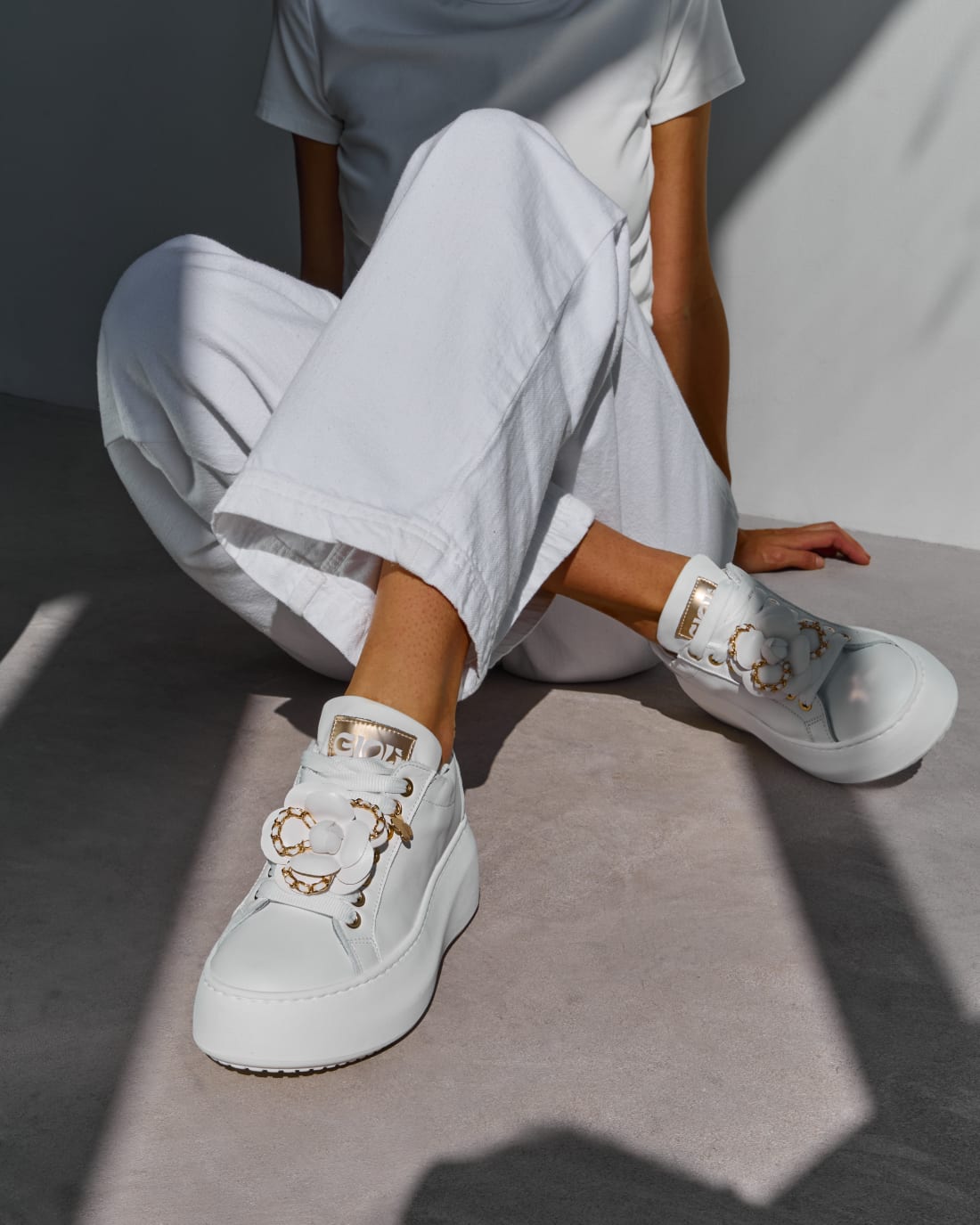 Белые кожаные кроссовки на платформе - Image 6 of 6