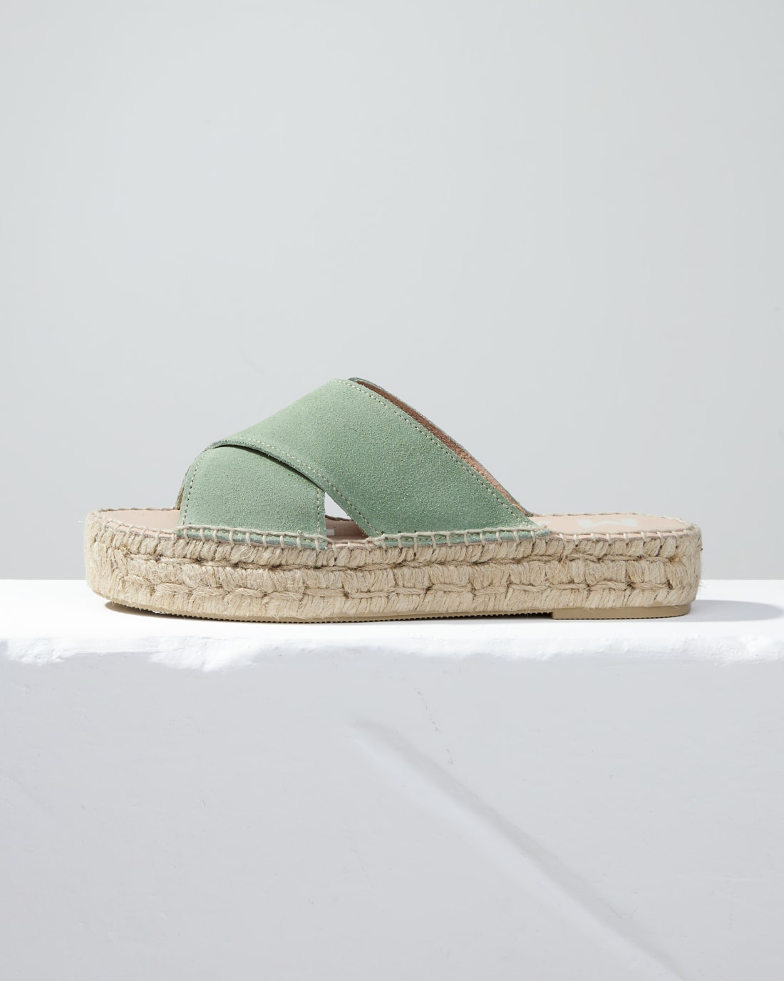 Зеленые замшевые шлепанцы - Main image