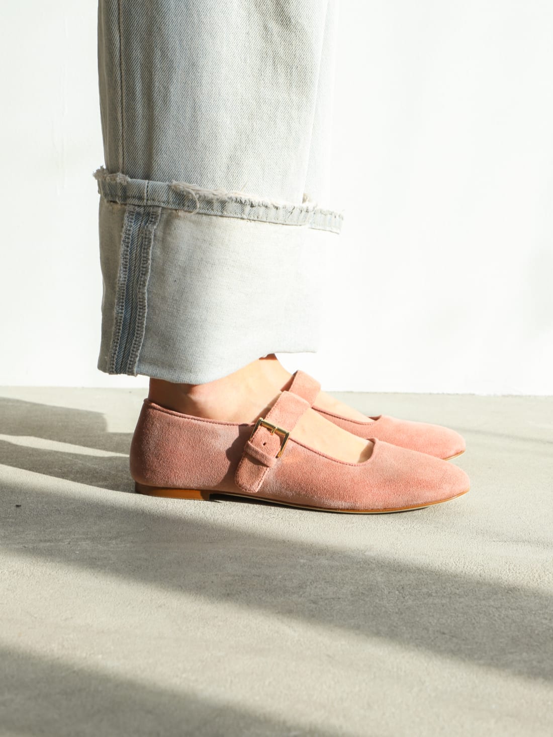 Розовые замшевые туфли на плоской подошве - Image 5 of 5